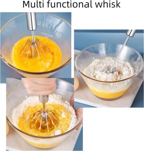 Semi-automatic egg beater whisk - Multi-Purpose Kitchen Tool for Egg Beating, Butter Mixing& Small Whisk Cooking，Hand mixer