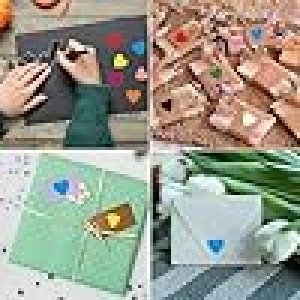 500pcs Light Green Heart Stickers 1 Inch Self-Adhesive Stickers Coding Label for DIY Crafts Homework, Office, Shop, Home, Classroom Marking : Office Products