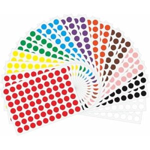 1400pcs Color Coding Dot Labels 10mm 20 Sheets Assorted Colors Round Coding Dot Stickers for Envelopes Paper Scrapbook(10 Colors) : Office Products