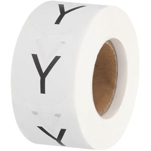 Letter Y Inventory Labels, 1 Inch Capital Letter Stickers Self Adhesive Round Circle Coding Dots Labels (1Roll/Total 500Pcs) for Office, Storage : Office Products