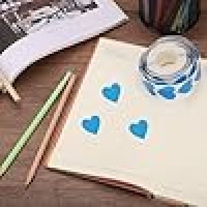 500pcs Blue Heart Stickers 1 Inch Self-Adhesive Stickers Coding Label for DIY Crafts Homework, Office, Shop, Home, Classroom Marking : Office Products