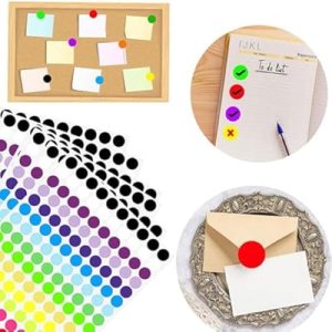 1400 Pcs Colored Dot Stickers, 3/4 Inch, Round, 8 Color, Blank Coded Label Sticker : Office Products