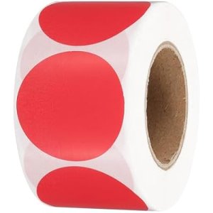 1.5 Inch Round Thermal Label Stickers, 500Pcs Circle Direct Thermal Sticker Labels Self-Adhesive Thermal Printer Stickers for Business Classroom Office, Red : Office Products
