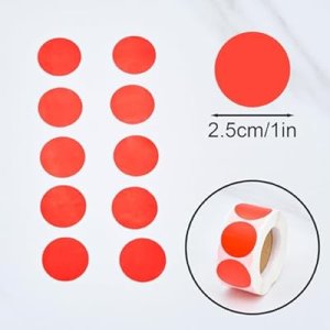 500PCS Circle Sticker Labels, Red Dot Stickers for Office, Classroom, Papers 1in : Office Products