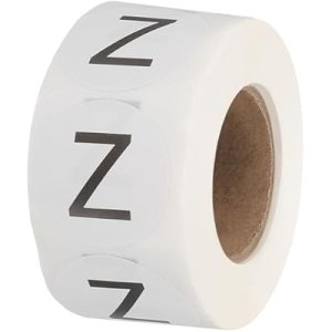 Letter Z Inventory Labels, 1 Inch Capital Letter Stickers Self Adhesive Round Circle Coding Dots Labels (1Roll/Total 500Pcs) for Office, Storage : Office Products