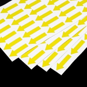 Small Arrow Sticker Label 1.2x0.5, 180 Pcs Adhesive Color Coding Sign Decal for Gas Flow Direction Inspection Defect Marking, Yellow : Office Products