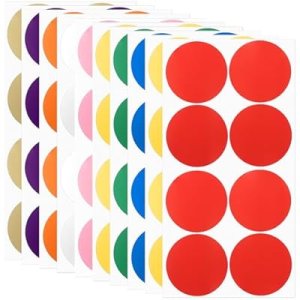 Round Colored Stickers 2&quot;, 30 Pcs Removable Sticky Writable Circle Coding Labels for Office Shop Home Classroom Marking Classification, Ten Colors : Office Products