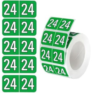 500 pcs 2024 Year Stickers, Green Self Adhesive Number 24 Label Stickers Rectangle Coded Chart File Folder for Smead ETS Series Waterproof Sticky Labels for End Tab File Folders Office Home Supplies : Office Products