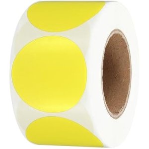1.5 Inch Round Thermal Label Stickers, 500Pcs Circle Direct Thermal Sticker Labels Self-Adhesive Thermal Printer Stickers for Business Classroom Office, Yellow : Office Products