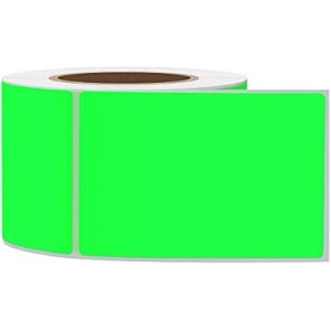 2x3 Inch Color-Coding Labels Fluorescent Green Blank Rectangle Sticker 300 Labels Per Roll (Fluorescent Green) : Office Products
