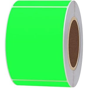 2x3 Inch Color-Coding Labels Fluorescent Green Blank Rectangle Sticker 300 Labels Per Roll (Fluorescent Green) : Office Products