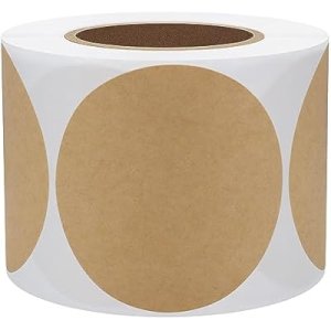 300pcs 2&quot; Round Color Coding Labels Kraft Circle Dots Stickers for Business Packaging Sealing,Inventory, Organizing (Kraft Paper) : Office Products
