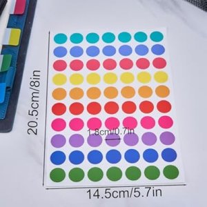 700PCs Circle Sticker Labels, Colored dot Stickers for Office, Classroom, Papers 0.7in : Office Products