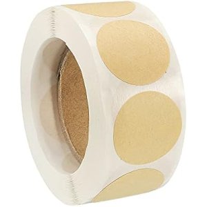 1 Inch Dia. Food Storage Labels, 1 Roll Round Gift Marker Adhesive Craft Paper Sticker for Jars Bottles Containers, Brown : Office Products