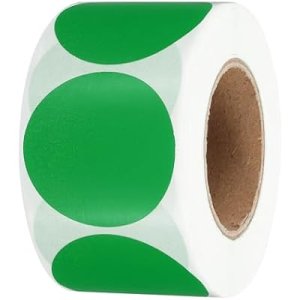 1.5 Inch Round Thermal Label Stickers, 500Pcs Circle Direct Thermal Sticker Labels Self-Adhesive Thermal Printer Stickers for Business Classroom Office, Green : Office Products
