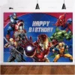 Disney Marvel Avengers Spiderman Iron Man Happy Birthday Party Photography Background Banner Halloween Celebration Decoration