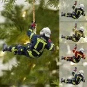 2D plane Christmas Firefighter Pendant Christmas Tree Home Decoration Creative Fire Peripheral Car Pendant Craft Party Decor