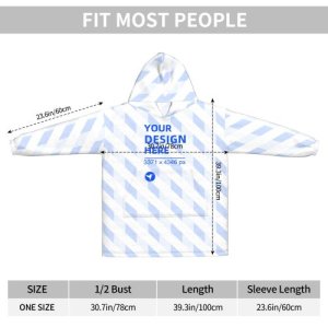 Customizable Adult Flannel Hooded Blanket Sweater – Perfect Gift for Everyone