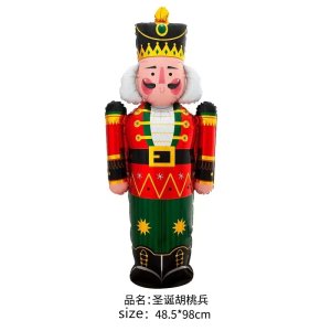 2023 New Christmas red beckoning old man snowman green clown bow cane Merry Christmas holiday decoration aluminum film balloon