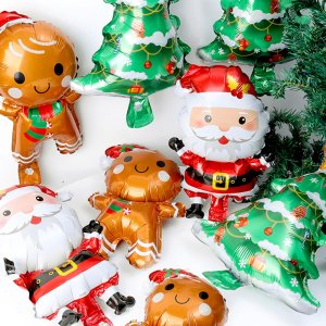 60/1PCS Christmas Foil Balloons Aluminum Film Santa Xmas Tree Gingerbread Man Holiday Party Decorations Balloon Kids Toys Gifts