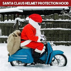 2024 Hot Santa Cycling Helmet Christmas Motorcycle Helmet Cover Full Face Safe Hat Santa Claus Racing Cap Merry Christmas Decor