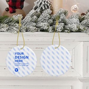 Christmas ceramic round pendant (different surface design) eBaydiy POD