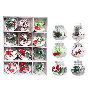 12Pcs/Set Christmas Ornaments 6cm Christmas Balls Pendant Xmas Tree Hanging Decorations For Home New Year Gifts Natal Navidad