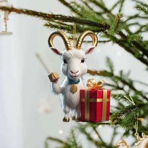 Christmas Pendant Cute Cartoon Goat Christmas Decorations For Car Home Navidad Xmas Tree Hanging Ornament New Yea