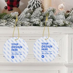 Christmas ceramic round pendant eBaydiy POD