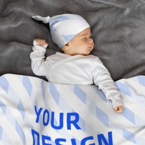 Baby beanie hat, headband and swaddle blanket three-piece set eBaydiy POD