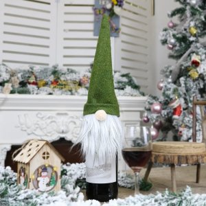 Faceless Doll Christmas Champagne Bottle Cover Dress Up Holiday Party Wine Bottle Cap Decor Home Living Room Decoration Ornament