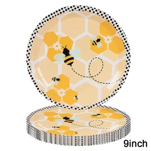 Cute Bumble Bee Honey Bee Party Decorations Cake Topper Banner Balloons Tablecloth For Kids Happy Birthday Party Supplies Decors