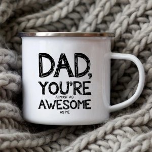 Dad Nutritional Facts Coffee Mug Enamel Cup for Papa Daddy Stepdad Father’s Day Gift Best Dad Ever Cups Dad Gifts From Kids