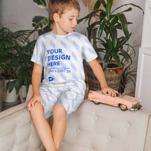 Children short-sleeved round-neck pajama set eBaydiy POD