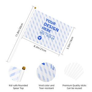 Double-sided hand-waved flag 5.5×8.2in (multiple packs) eBaydiy POD