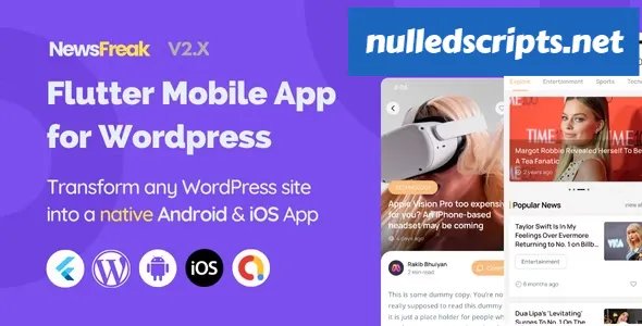 Newsfreak - Flutter Mobile App for WordPress - v2.2.1 - Android - CodeCanyon Null
