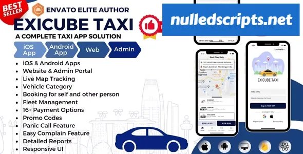 Exicube Taxi App v4.5.0 - Android - CodeCanyon Null