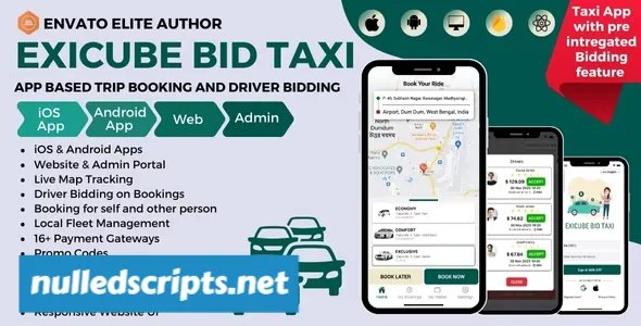 Exicube Bid Taxi App - v4.0.0 - Android - CodeCanyon Null