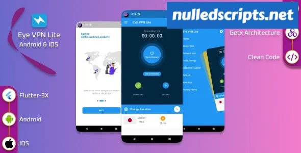 EYE VPN Lite - Flutter VPN Application With Web Admin Panel - Android - CodeCanyon Null