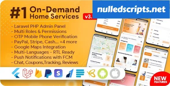 On-Demand Home Services, Business Listing, Handyman Booking with Admin Panel v3.0.0 - nulled - Android - CodeCanyon Null