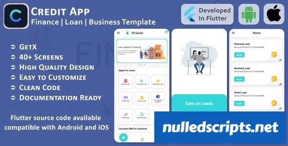 Credit App v1.1 - Finance, Loan, Business - Flutter Mobile UI Template/Kit (Android, iOS) - Android - CodeCanyon Null
