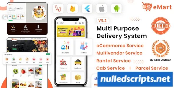 eMart v3.0 - Multivendor Food, eCommerce, Parcel, Taxi booking, Car Rental App with Admin and Website - Android - CodeCanyon Null