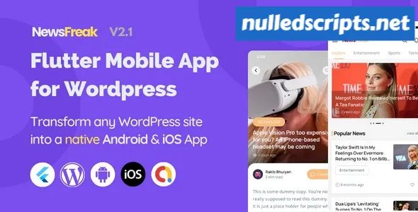 Newsfreak v2.0.4 - Flutter Mobile App for WordPress - Android - CodeCanyon Null