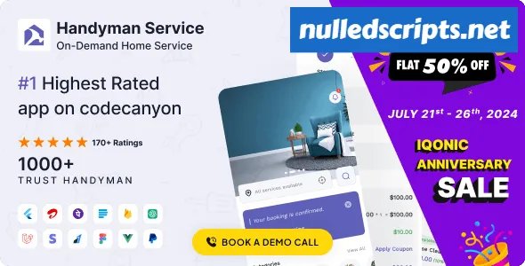 Handyman Service v9.2.1 - Flutter On-Demand Home Services App with Complete Solution - Android - CodeCanyon Null