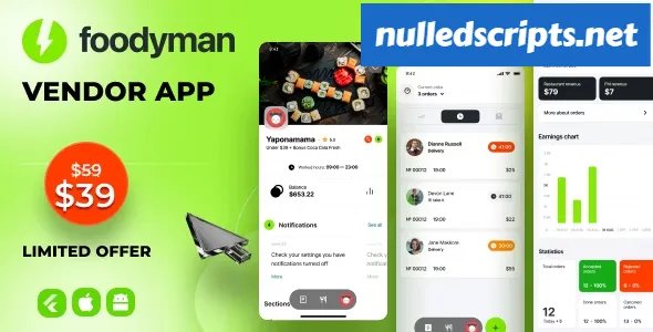 Foodyman v2023-11 - Vendor App (iOS & Android) - Android - CodeCanyon Null