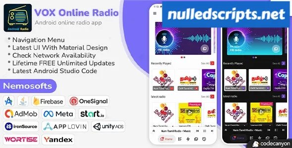 VOX Android Online Radio - 23 July 2023 - Android - CodeCanyon Null