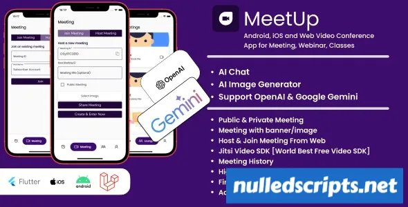 MeetUp v2.4.0 - Android, iOS and Web Video Conference App for Meeting, Webinar, Classes - Android - CodeCanyon Null