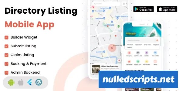 Listar FluxPro v1.2.4 - Flutter mobile directory listing & booking - Wordpress Backend - Android - CodeCanyon Null