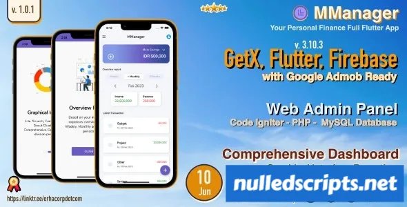 MManager v1.0 - Personal Finance Full Flutter App, with Chart Report | GetX | Web Admin Panel - Android - CodeCanyon Null