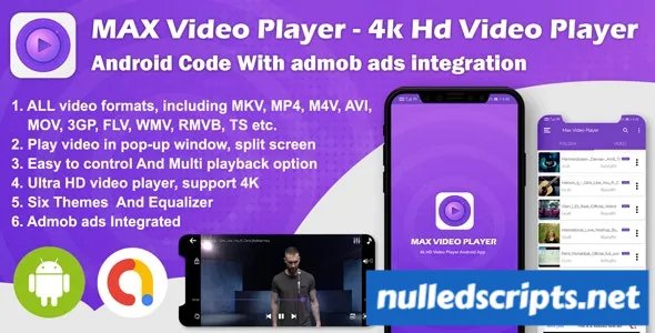 Android Max Player v2.0 - 4k HD Video Player with Admob Ads - Android - CodeCanyon Null